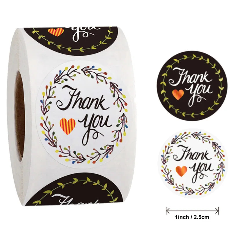 500 Labels Per Roll Thank You Sticker For Seal Label Scrapbooking Christmas Sticke Decoration Sticker Stationery Sticker (ONLINE ORDER ONLY)