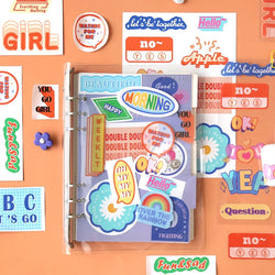 6 Sheets Enjoy Happy Time Series Stickers Scrapbooking Decorative Sticker Korean DIY Diary Album Stick Label Kawaii Stationery (ONLINE ORDER ONLY)