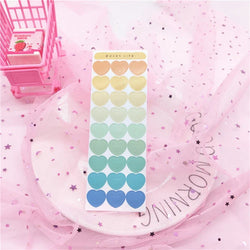 Cute Ins Gradient Love Heart Stickers Scrapbooking Decorative Sticker Korean DIY Diary Album Stick Label Kawaii Stationery (ONLINE ORDER ONLY)