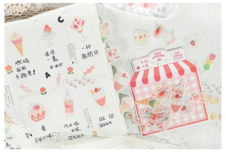 40Pcs/lot Sweet Life Series Stickers Scrapbooking Decorative Sticker DIY Diary Album Stick Label Escolar Cute Stationery Gift (Online Order Only)