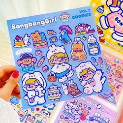 5/10Pc Cute Bear Lollipop Girl Stickers Set Scrapbooking Decorative Sticker Korean DIY Diary Album Stick Label Kawaii Stationery (ONLINE ORDER ONLY)
