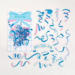 40Pcs/pack Heart Ribbon Series Stickers Hand Account Scrapbooking Decorative Sticker Korean DIY Material Stickers Stationery (ONLINE ORDER ONLY)