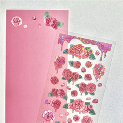 Ins Melting Rose Sticker Hand Account Scrapbooking Decorative Sticker DIY Diary Album Stick Label Korean Stationery (ONLINE ORDER ONLY)