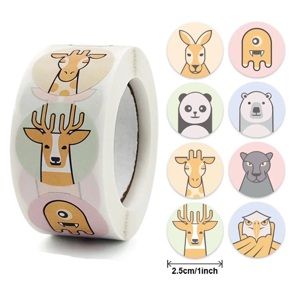 100-500PCS Cute Cartoon Animal Stickers Teacher Reward Sticker for Kids Thank You DIY Handmade Gift decoration Labels Stationery (ONLINE ORDER ONLY)