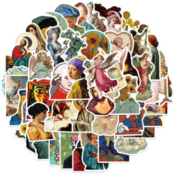 Classic Art Painting Stickers Set - Motorcycle, Luggage, Skateboard, Kid Toy Decals (ONLINE ORDER ONLY)