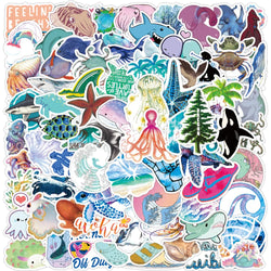 Marine Organism Stickers: Laptop, Guitar, Luggage, Phone, Waterproof Decals (10/30/50/100PCS) (Online Order Only)