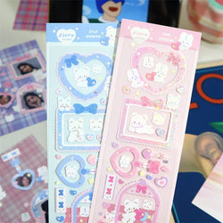Korean Cute Animals Laser Stickers Photo Frame Decoration Idol Card Scrapbook Sticker Diary DIY Planner Stationery Stick Label (Online Order Only)