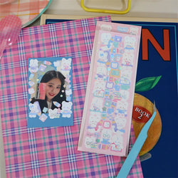 Korean Cute Animals Laser Stickers Photo Frame Decoration Idol Card Scrapbook Sticker Diary DIY Planner Stationery Stick Label (Online Order Only)