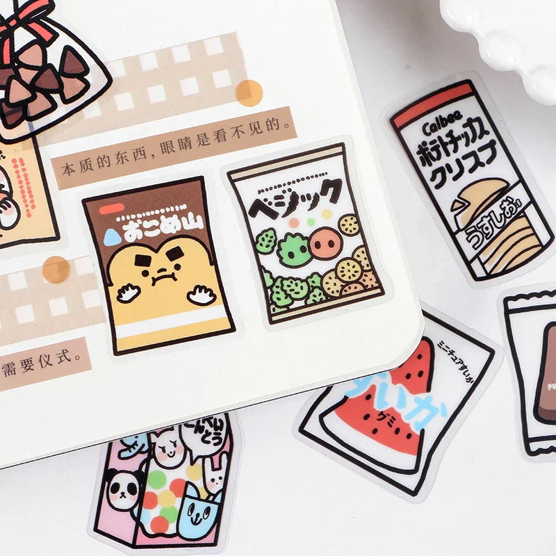 40pcs Food Series stickers Set Kawaii Cartoon Diary Album Stationery Sticker aesthetic Decorative collage planner Album (Online Order Only)