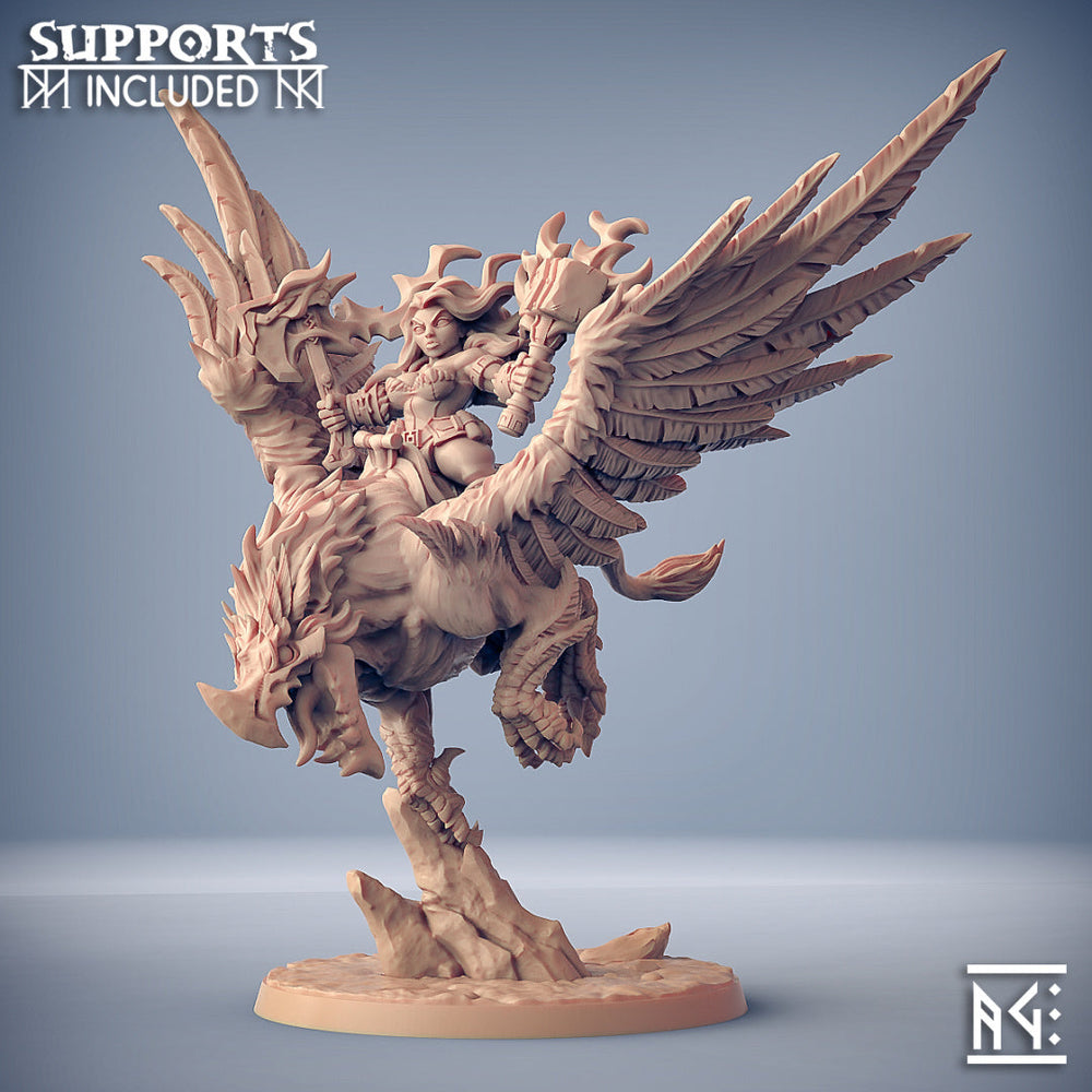 3D Printed Artisan Guild Helga on Gryphon Dwarven Oathbreakers 28mm 32mm (Online Only)