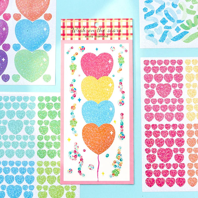 4 Sheets Color Collection Series Laser Sticker Ins Scrapbooking Decorative Sticker DIY Diary Album Stick Label Kawaii Stationery (ONLINE ORDER ONLY)