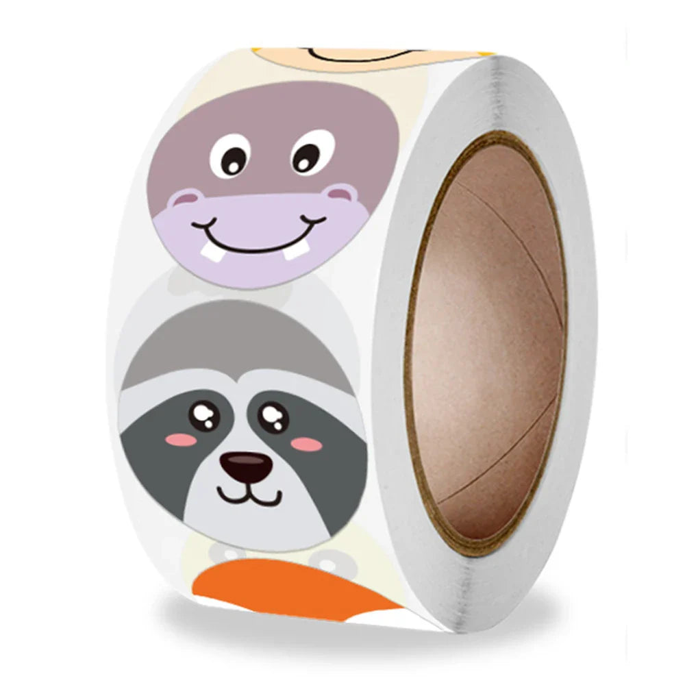100-500PCS Cartoon Animal Children Sticker Label Thank You Cute Toy Game Sticker DIY Gift Sealing Label Decoration Supplies (Online Order Only)