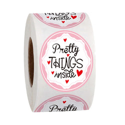 100-500pcs Round Paper Pink Pretty Things Inside Stickers Gold Thank You Stickers For Small Business Packaging Seal Label (ONLINE ORDER ONLY)