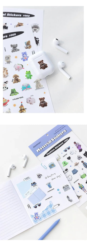 17Pcs Cute Animal Sticker ins DIY Decoration Ablum Diary Scrapbooking Journal Adhesive Sticker Stationery Art Crafts (ONLINE ORDER ONLY)