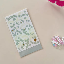 Korean ins Hot Stamping Love Ribbon Stickers Hand Account Decor DIY Collage Material Stationery Sticker Diary Album Decoration (ONLINE ORDER ONLY)