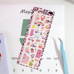 Cute ins Bear Rabbit Laser Sticker Scrapbooking Decorative Sticker Korean Hand Account DIY Diary Album Stick Label Stationery (Online Order Only)