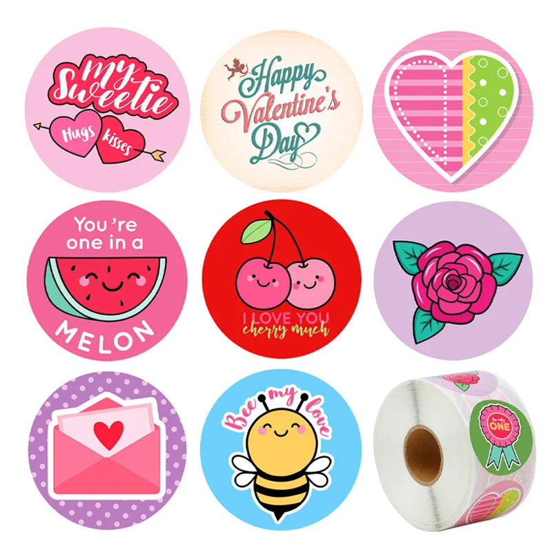 100-500pcs 8 Styles Round Cartoon Sun Smile Kids Reward Stickers Party Handmade Scrapbooking Gift Packaging Seal Label (ONLINE ORDER ONLY)