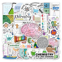 Science Lab Stickers: Physics Chemistry Decals for Skateboard, Laptop, Phone, Bike, Guitar, Motorcycle, Kid Toy (10/30/50PCS) (Online Order Only)