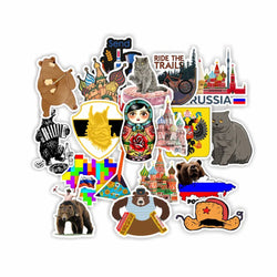 10/30/50PCS Retro Mix Russia Sign Matryoshka Bear Power Cool Stickers Motorcycle Laptop Guitar Phone Graffiti Decal Sticker Toy (ONLINE ORDER ONLY)