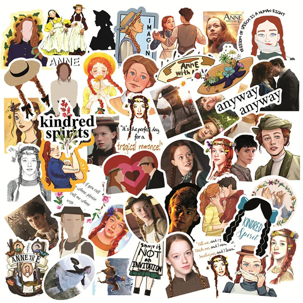 Anne With an E Stickers 10/30/50PCS Waterproof Decals for Laptop, Luggage, Motorcycle, Fridge (ONLINE ORDER ONLY)