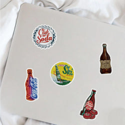 10/30/50Pcs Retro Cartoon Cola Bottle Stickers For Fans Laptop Graffiti Suitcase Waterproof Decoration Toy Decal (ONLINE ORDER ONLY)