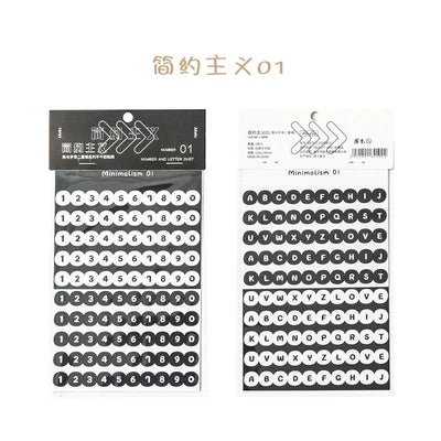 2pcs INS Alphanumeric Sticker Scrapbooking Decoration Photo Album Decor Planner Notebook Labels stickers Kawaii Stationery (Online Order Only)