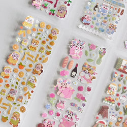 Kawaii Sakura Cat Series Stickers Scrapbooking Decorative Sticker Korean DIY Diary Album Stick Label School Stationery (ONLINE ORDER ONLY)