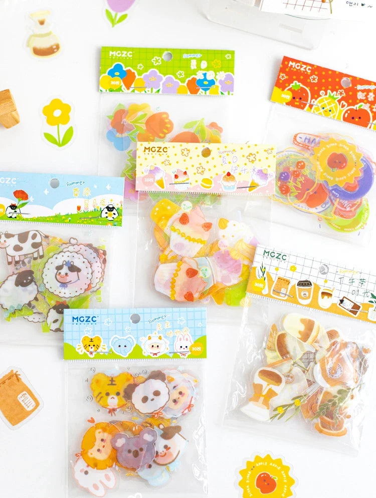 30Pcs/lot Flower Small World Series Stickers Scrapbooking Decorative Sticker DIY Diary Album Stick Label Kawaii Stationery (ONLINE ORDER ONLY)