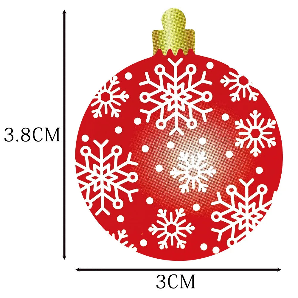 100-500Pcs Merry Christmas Sticker Christmas Party Holiday Decoration Gift Sealing Glue Baking Packaging Sticker Label 1inch (ONLINE ORDER ONLY)