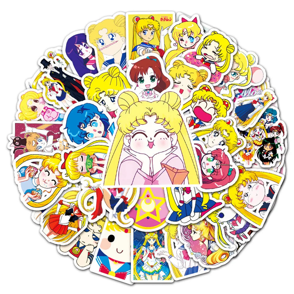 Sailor Moon Waterproof Stickers Pack - Laptop, Guitar, Luggage, Bike, Skateboard (ONLINE ORDER ONLY)