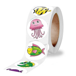 Stickers 500 Pcs/rollSea Animal Series Cute Stickers Office Stationery Decoration Sealing Stickers Kawaii Stickers (ONLINE ORDER ONLY)