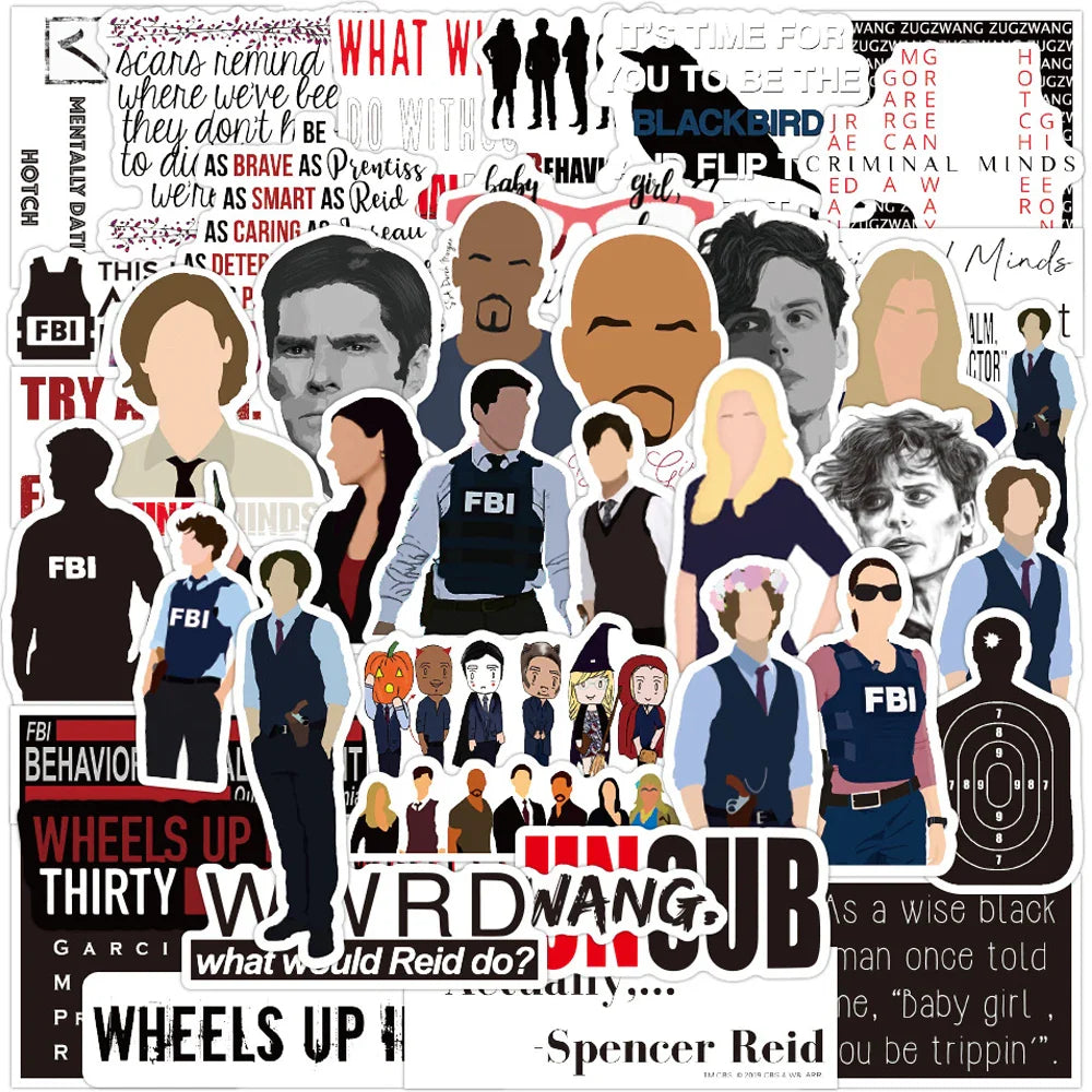 Criminal Minds Stickers Pack for Laptop, Motorcycle, Luggage, Phone, Guitar, Skateboard, Kid Toys (Online Order Only)