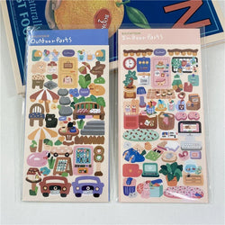 Ins Cute Landscape Stickers Outdoor Indoor Bear Waterproof Stickers Idol Card Hand Account Decoration Stickers Stationery (ONLINE ORDER ONLY)