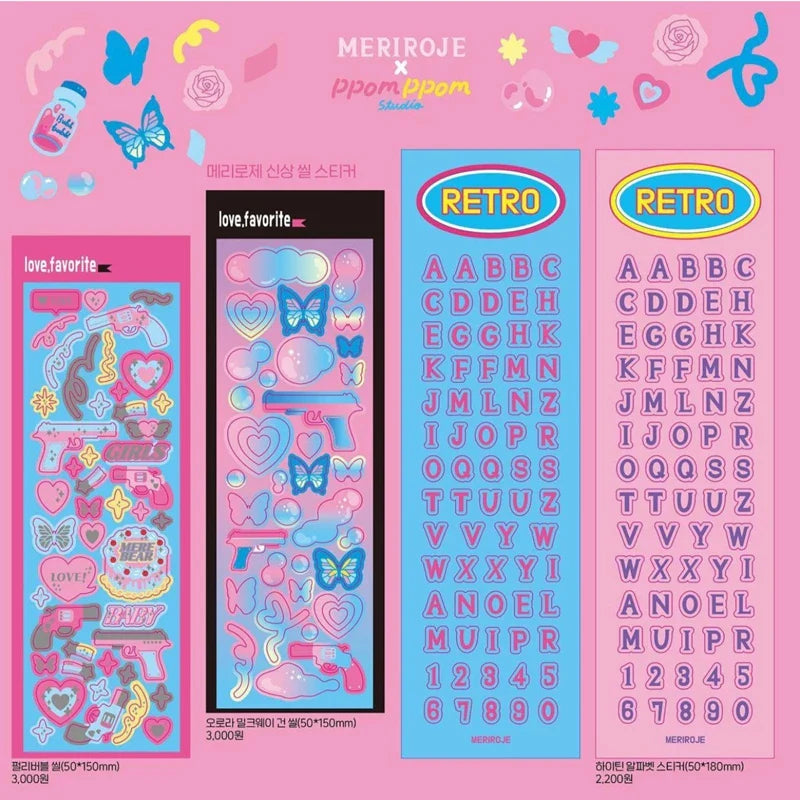 Cute Rabbit Laser Sticker Letters Decorative Stickers Idol Card Making Scrapbooking Journal Photo Album Stick Label Stationery (Online Order Only)