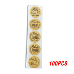 100-500pcs Kraft Paper Hand Made Stickers "bakery" Scrapbooking For Cookie Boxes Seal Labels Sticker Cute Stationery (Online Order Only)
