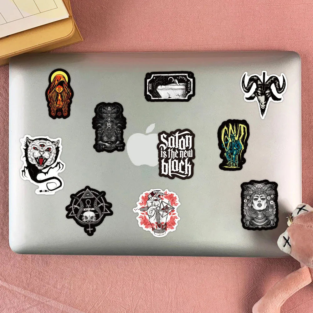 10/30/50pcs Cool Witch Demon Gothic Graffiti Stickers Aesthetic Art Decals Scrapbook Laptop Guitar Phone Car Sticker Kids Toy (ONLINE ORDER ONLY)