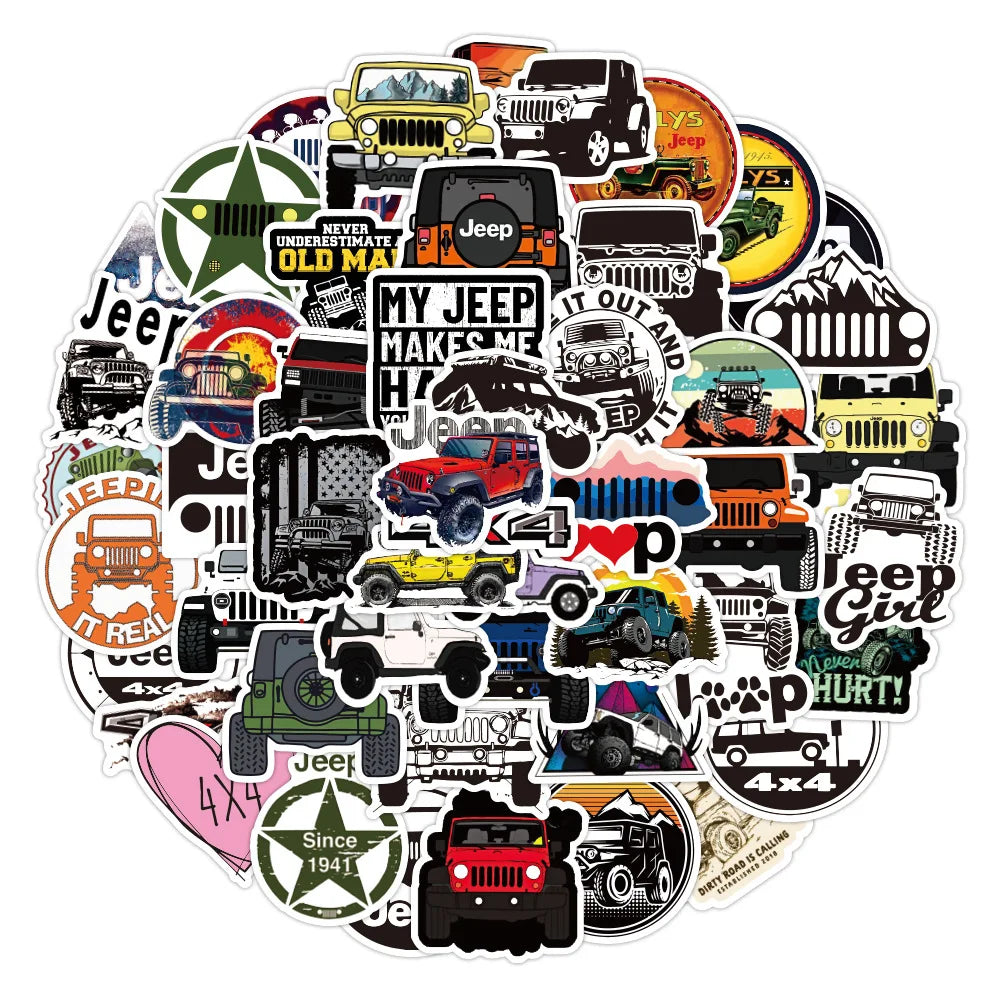 Jeep Car Graffiti Stickers Skateboard Fridge Guitar Laptop Motorcycle Decals Toy (Online Order Only)