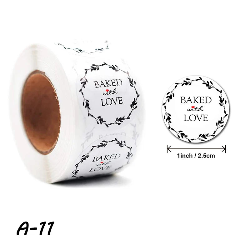 500pcs/roll Thank You Stickers Handmade Sticker Circle Stationery thank you for your order Seal Labels thank you sticker (ONLINE ORDER ONLY)