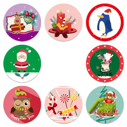 100-500Pcs New Merry Christmas Stickers Gift Packaging Seal Labels for New year decor, Greeting cards, Candy bags Stickers (ONLINE ORDER ONLY)