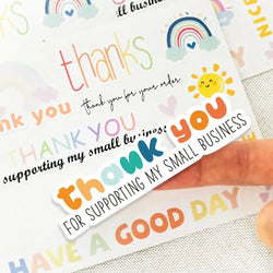 10Sheet Rainbow Thank You Stickers Gift Decor Labels Thank You For Supporting My Small Business Stickers For Stationery Stickers (Online Order Only)