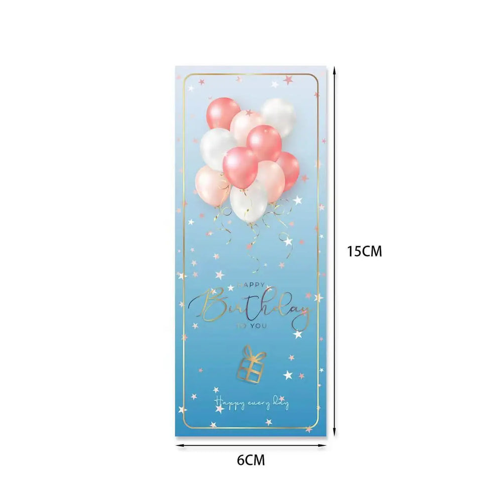 10-30pcs "Happy Birthday To You" Stickers 6*15cm Pink Blue Black Birthday Gift Package Decor Seal Labels Exquisite Stickers (Online Order Only)