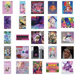 10/30/50pcs Ins Vaporwave Cool Stickers Aesthetic Graffiti DIY Phone Scrapbook Laptop Luggage Skateboard Sticker Decals Kids Toy (ONLINE ORDER ONLY)