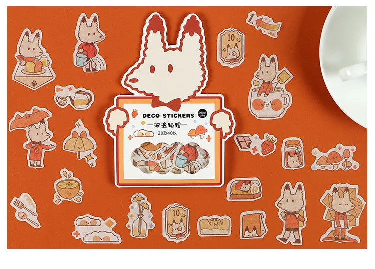 40Pcs/lot Kawaii Crimp Animal Series Decoration Sticker DIY Scrapbooking Label Diary Album Sticker Escolar Cute Stationery Gift (Online Order Only)