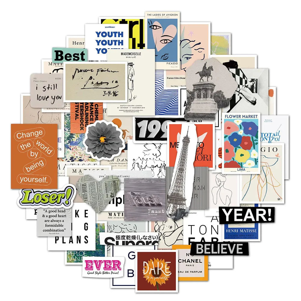 Pop Art Cartoon Stickers for Bike, Luggage, Laptop - 10/30/50PCS (ONLINE ORDER ONLY)