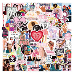 Feminist Cartoon Girl Stickers Pack - Waterproof Decals for Skateboard, Laptop, Phone, Suitcase, Kid Toy (ONLINE ORDER ONLY)