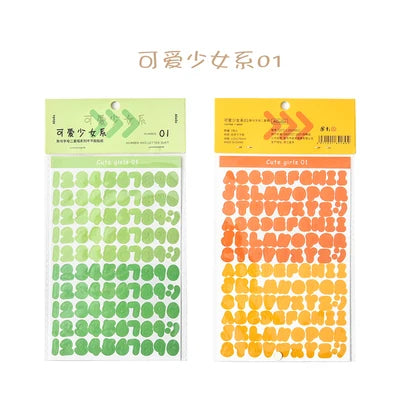 2pcs INS Alphanumeric Sticker Scrapbooking Decoration Photo Album Decor Planner Notebook Labels stickers Kawaii Stationery (Online Order Only)