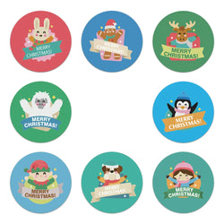 100-500Pcs White Merry Christmas Label Stickers for Card Gift Package Wrapping Festival Party Baking Small Business 1inch (Online Order Only)