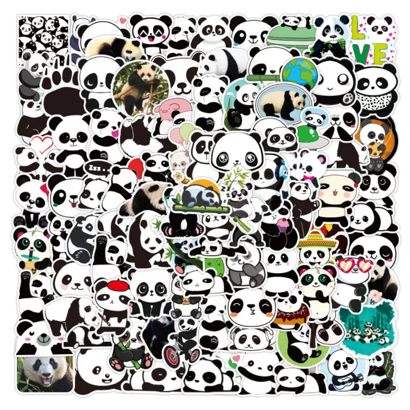 Cute Panda Stickers Waterproof Skateboard Suitcase Phone 10/30/50/100pcs (Online Order Only)