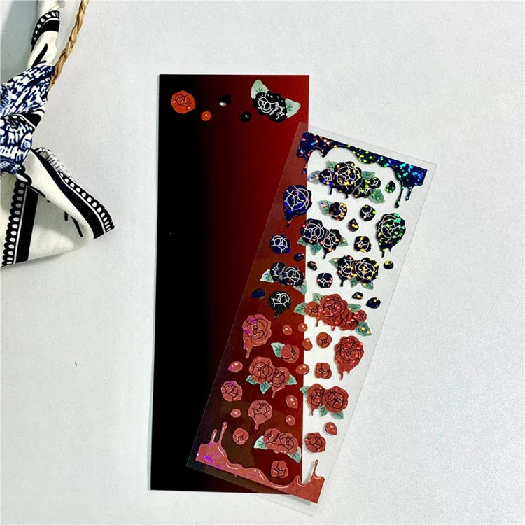 Ins Melting Rose Sticker Hand Account Scrapbooking Decorative Sticker DIY Diary Album Stick Label Korean Stationery (ONLINE ORDER ONLY)