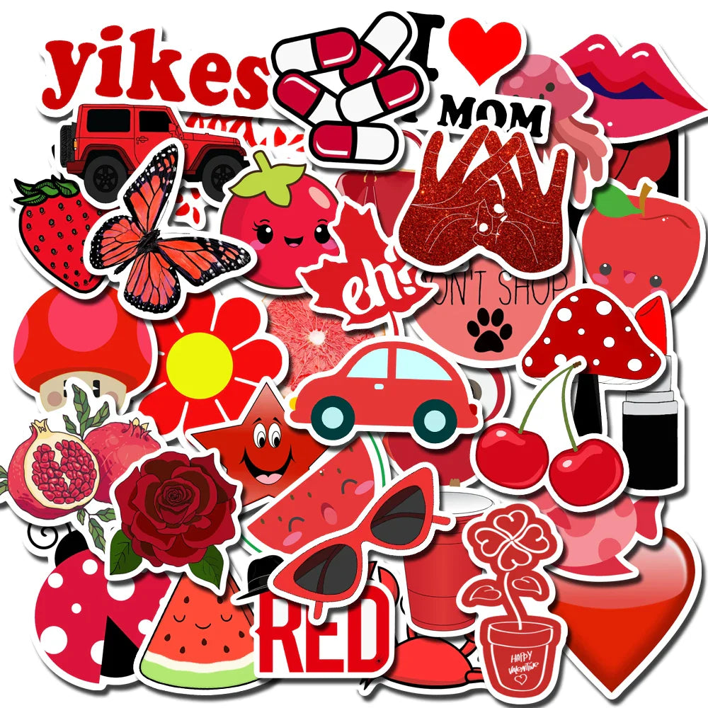 50 PCS/Pack VSCO Girl Stickers Waterproof Cool Stickers For Skateboard Laptop Suitcase Motorcycle Car Decal Toys For Children (Online Order Only)